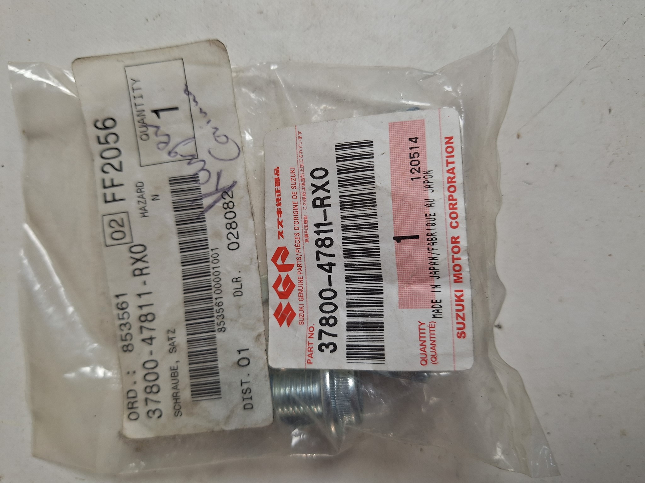 Picture of SUZUKI  SCHRAUBENSATZ  37800-47811-RX0